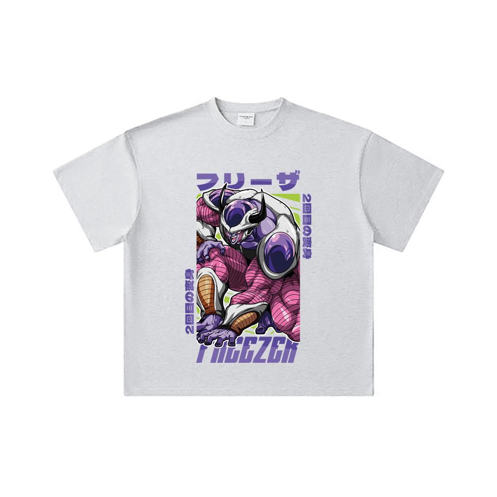 260 GSM Double Yarn 32 Count 100% Cotton Dragon Ball V72 King Cold Print Unisex Heavy Cotton T Shirt