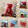 Federa Cuscino Tessuto Cotone Lino Quadrata Cerniera Federa Cuscino Decorazione Casa Soggiorno Fumetto Cartone Animato C-Clifford Il Grande Cane Rosso 1