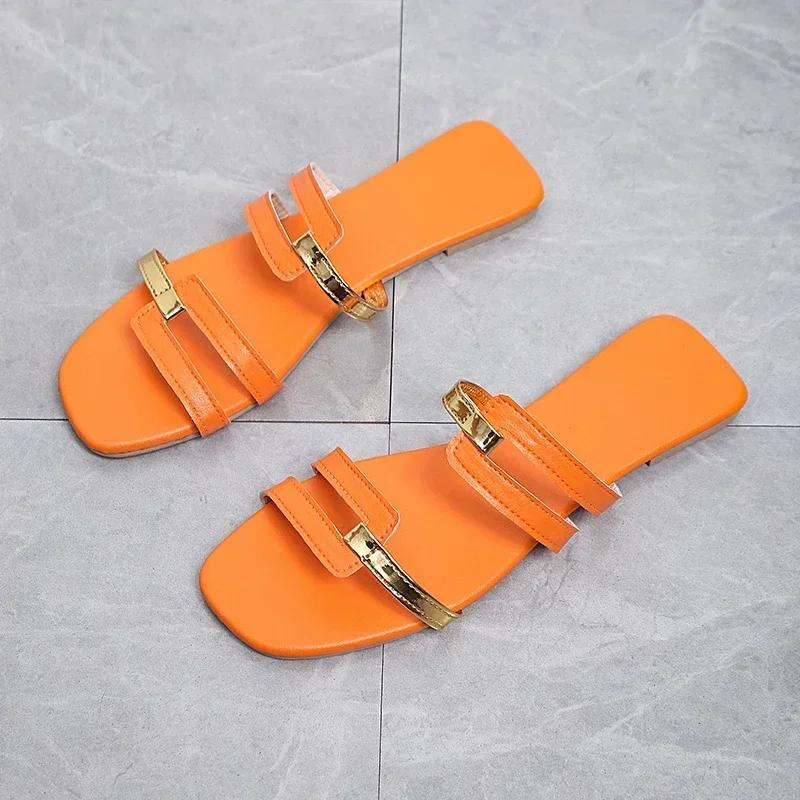 Fashion Women Casual Anti-slip Slippers Comfortable Outdoor Sandals Fashion Flat Slippers Elegant Designer Shoes Summer New Slides Women