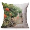 Surreal Abstract Woman Vintage Poster Throw Pillow Case Lady Portrait Sofa Chair Decoration Square Cushion Cover