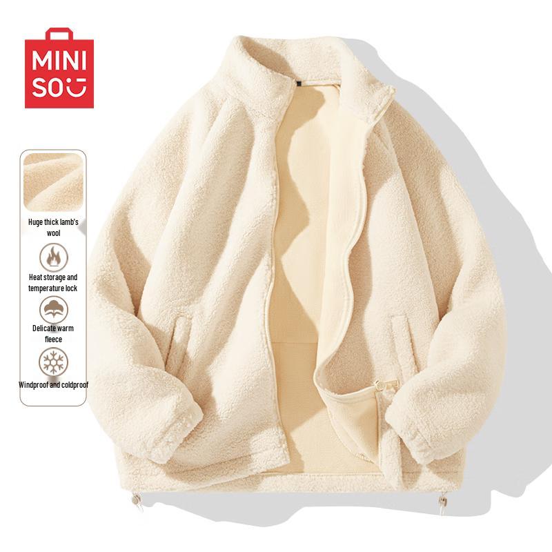 

MINISO Men s Winter Fleece Stand Collar Jacket XL