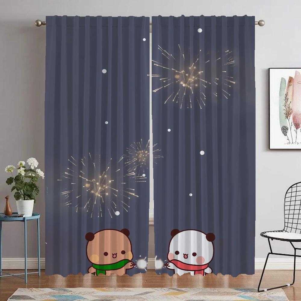 Tulle for Bedroom Bubu and Dudu Blackout Curtains for Living Room Partition Halloween Decoration Home Interior Curtains 2 Pieces