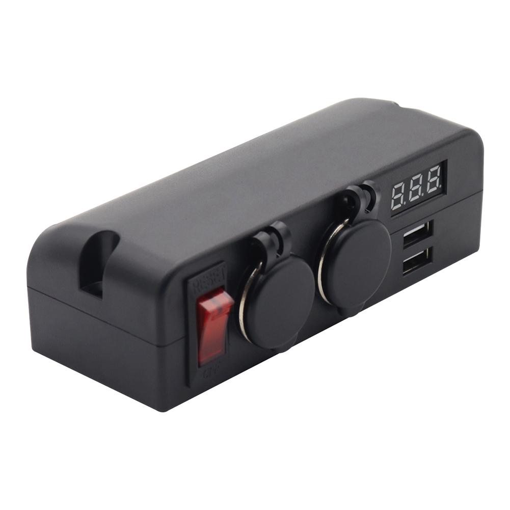 12/24v 3-in-1 Car Charger Usb Charger Voltmeter Cigarette Lighter Female Socket With Indicator Light Modified Parts