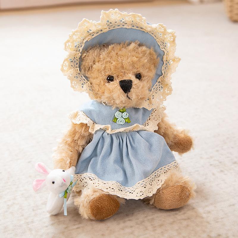 Cute Dress Teddy Bear Doll Plush Toy Wear Skirt Little White Rabbit Doll Children Sleeping Soothing Ragdoll