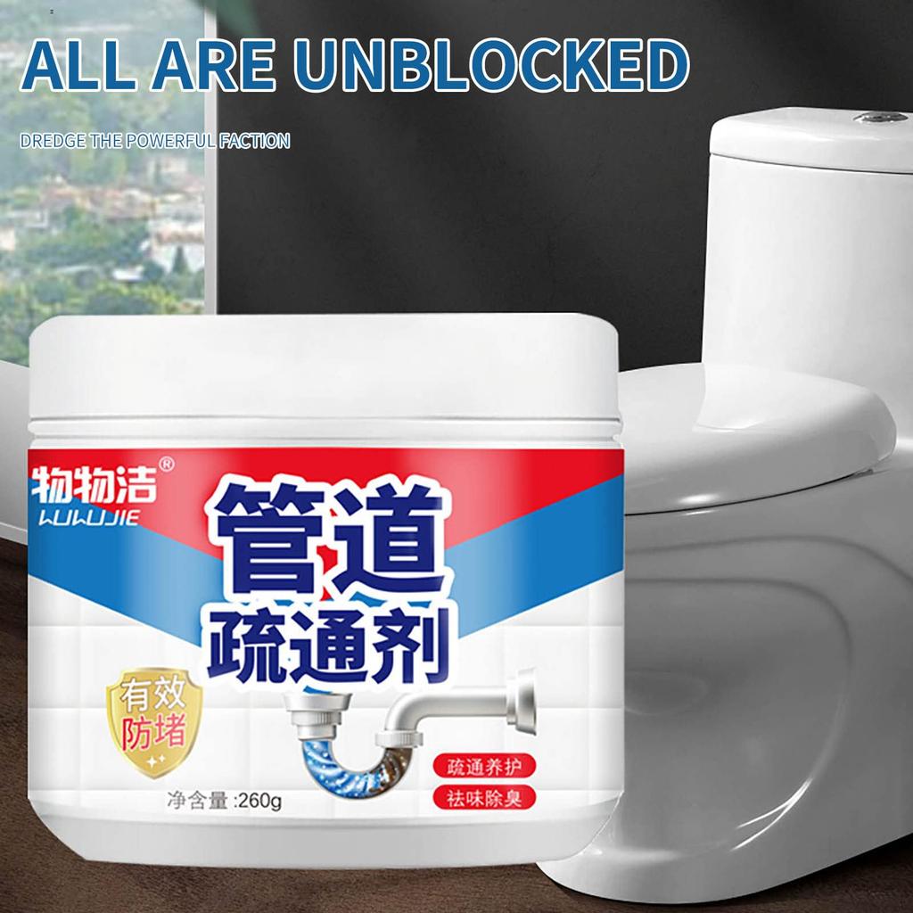 260g Sewer Toilet Dredge Powder Ultimate Sink & Drainage Cleaner Kitchen Toilet Pipeline Quick Cleaning Tool Cleaner Powder