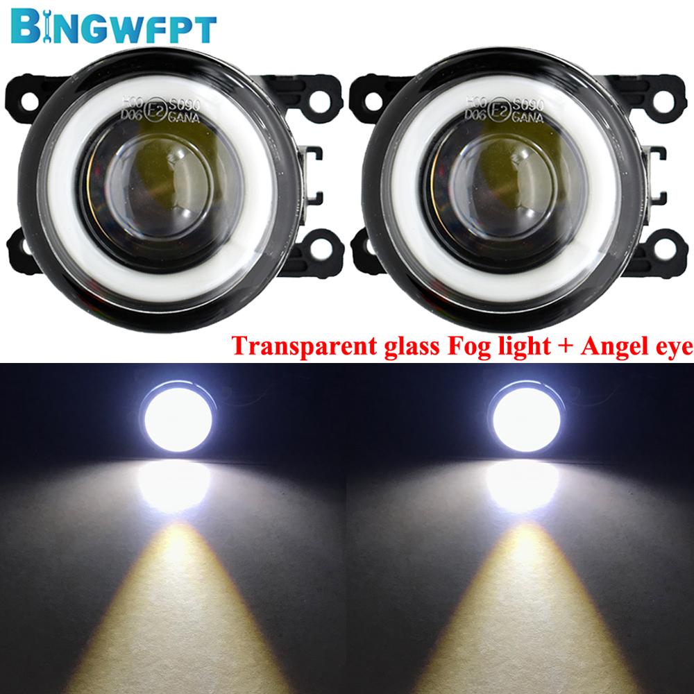 DRL 12V H11 LED Fog Lamp Assembly For Peugeot 307 2002-2008 For Peugeot 208 2014-2015 Fog Light Angel Eye