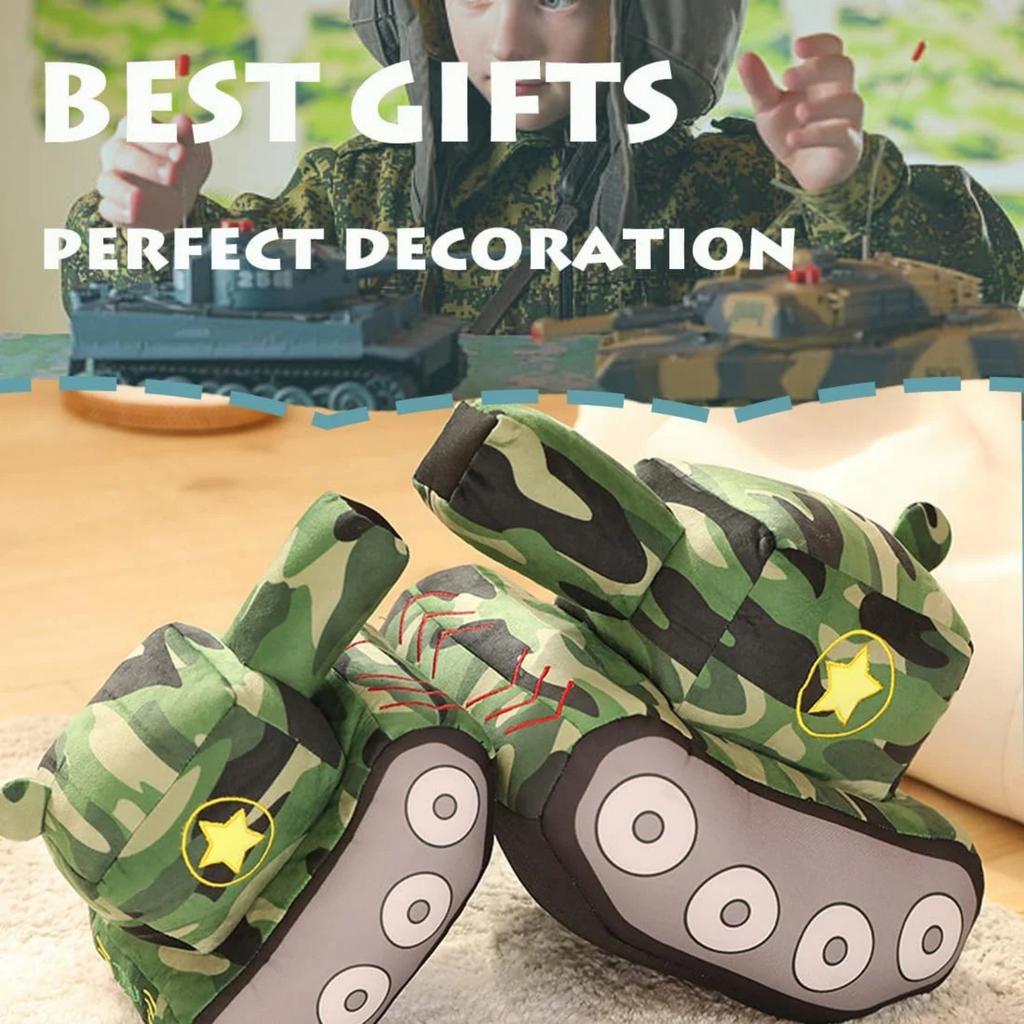 Tank Car Plush Pillow Cartoon Camouflage Tank Stuffed Truck Toy Simulation Tank Plush Doll Gifts