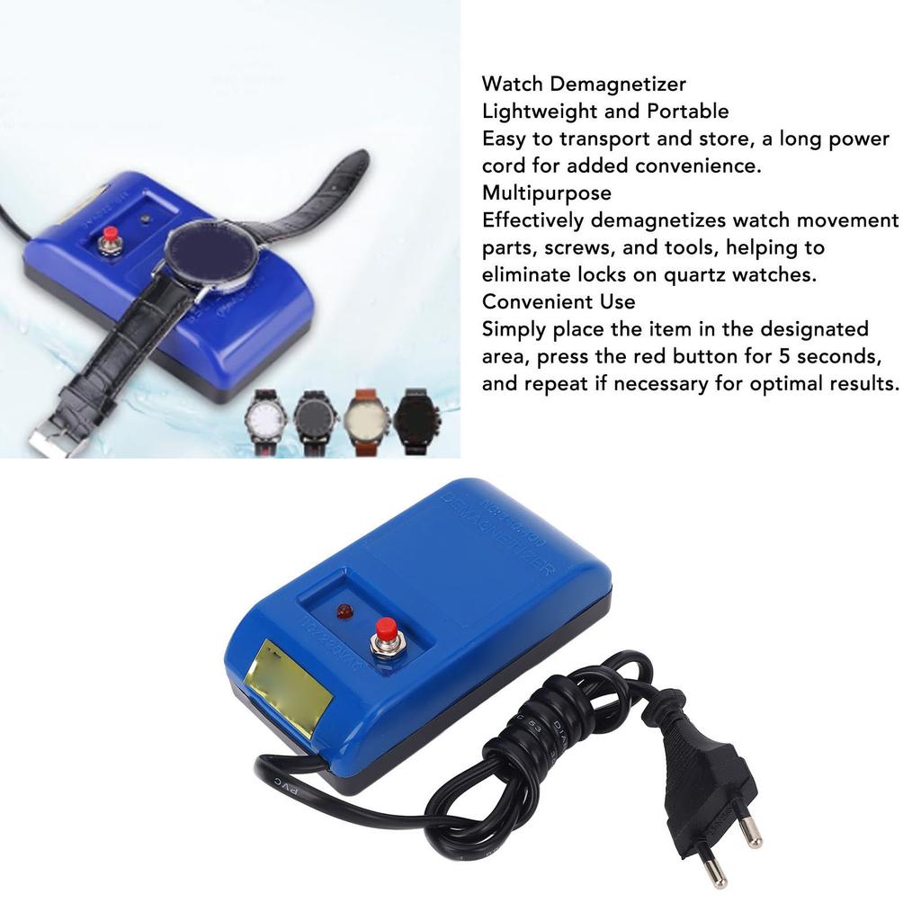 Smagnetizzatore per Orologi Portatile Conveniente Uso Professionale Orologiaio Strumento di Smagnetizzazione Smagnetizzatore per Orologi da Polso Spina UE 220V