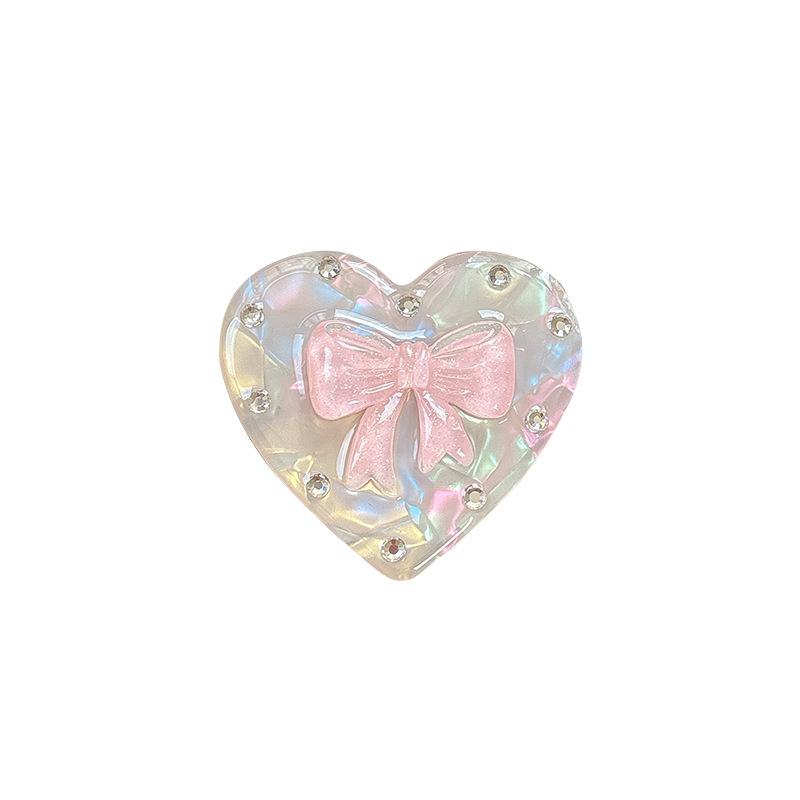 Laser Love Rhinestone Magnetic Desktop Mobile Phone Holder Airbag Folding Telescopic Paste Ring Portable