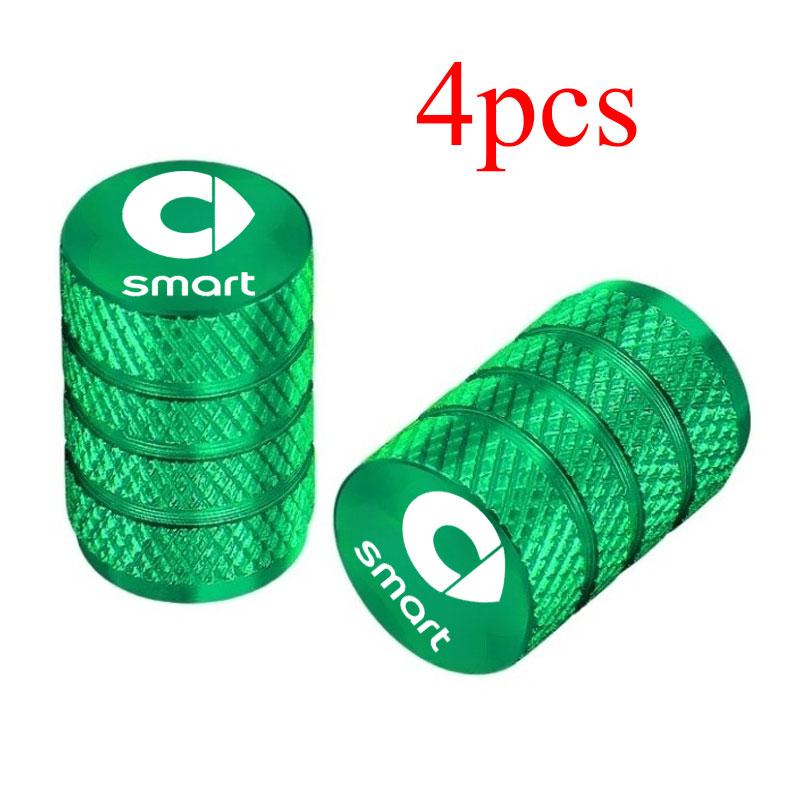 For Smart Fortwo Forfour 451 453 450 452 454 Roadster Coupe 4pcs Car Wheel Tire Air Valve Caps Stem Cover Caps Airdust Covers Valve Stems 1