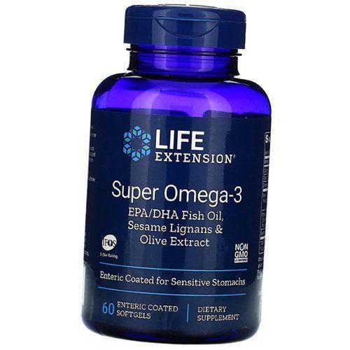 

Супер Омега 3 з ентеросолюбильним покриттям, Super Omega-3 Enteric Coated, Life Extension 60гелкапс (67346004) 60softgels