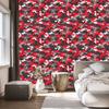 Red and graphite military camouflage wallpaper for living room and bedroom 50x1000
