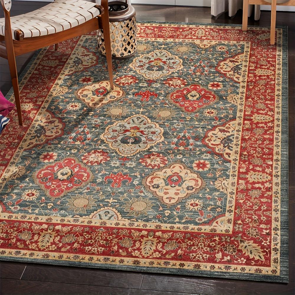 

square meter Kitchen Washable Old Carpet Floral Bedroom Rug Vintage Feature Rug Suitable for Office Restaurant Bathr 60x90cm
