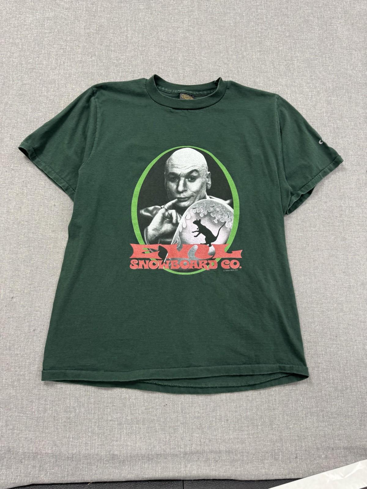 Vintage 1999 Austin Powers Dr Evil Snowboarding Co Mens Large Green Unisex T-Shirt S