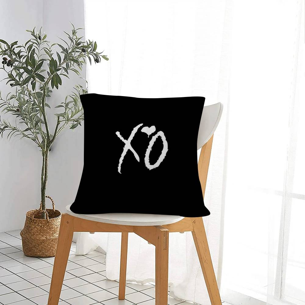 Federe per Cuscino Rapper The Weeknd Xo Cartone Animato Divano Decorativo Casa Stampa Double-Sided Peluche Corto Cuscino Carino