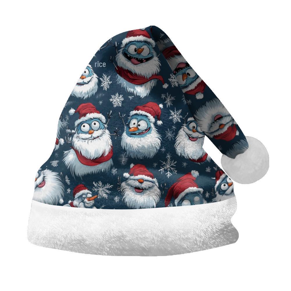 Dwustronna czapka świąteczna z polaru 2024 - Projekt z dodatkowym aksamitem dla dzieci i dorosłych