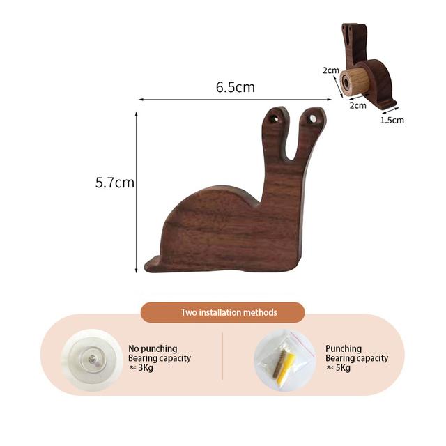 1pcs New Wooden Hook Creative Nordic Cute Animal Hook Wall Hanging Coat Hook Home Decoration Solid Wood Hook Kitchen Accessories