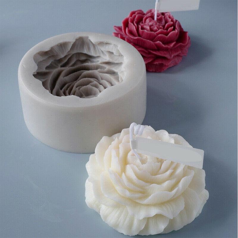 Silicone Peony Aromatherapy Soap Wax Candle Mold Making Resin Mold DIY Craft