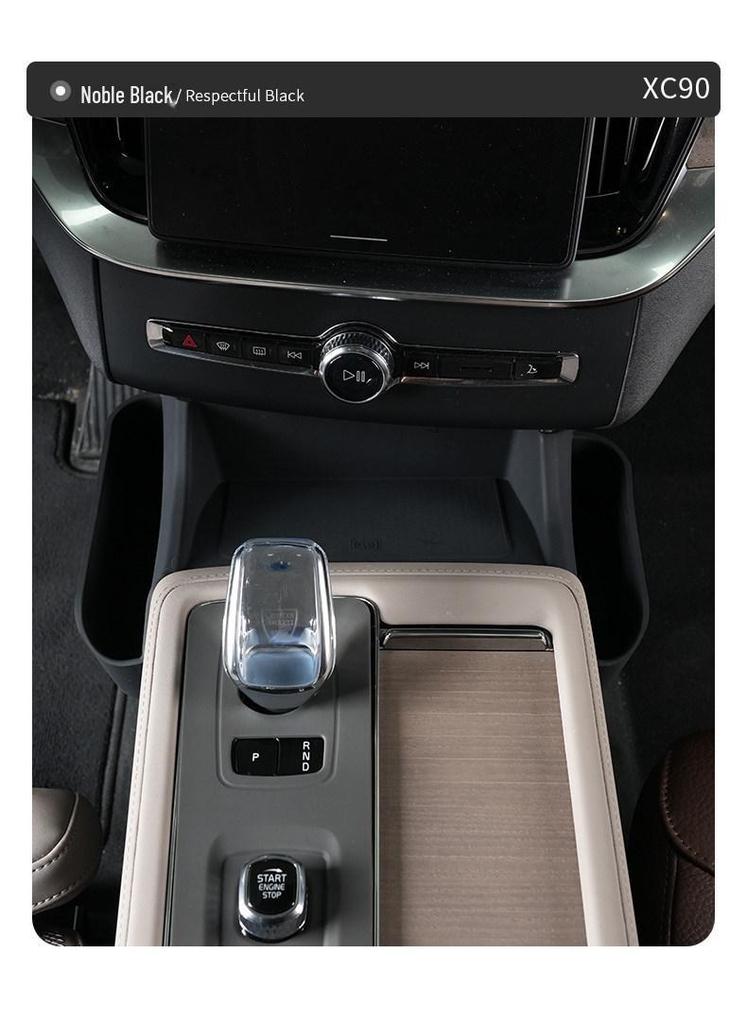 Organizzatore portaoggetti con base di ricarica wireless per console cambio marcia Volvo XC90, S90, XC60.