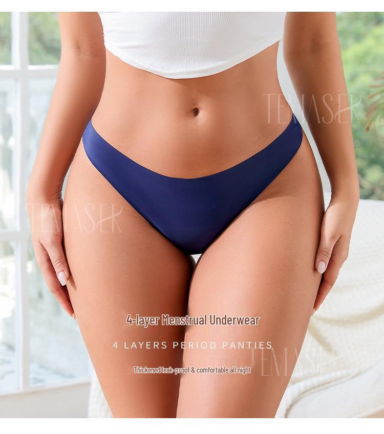 4-Layer Absorbent Menstrual Thong - Pure Cotton, Breathable, Anti-Leakage