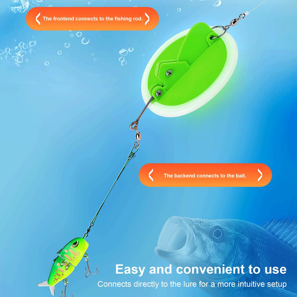 Trolling Disc with White Bottom Diver Fishing Deep Disc Connectors Adjustable for Fishing Angling Bass Mandarin Various Fishes