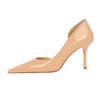 8cm Style Fashion Simple High Heels Women's Shoes Thin Heels High Heels Shallow Mouth Pointed Side Hollow Patent Leather Single Shoes Women