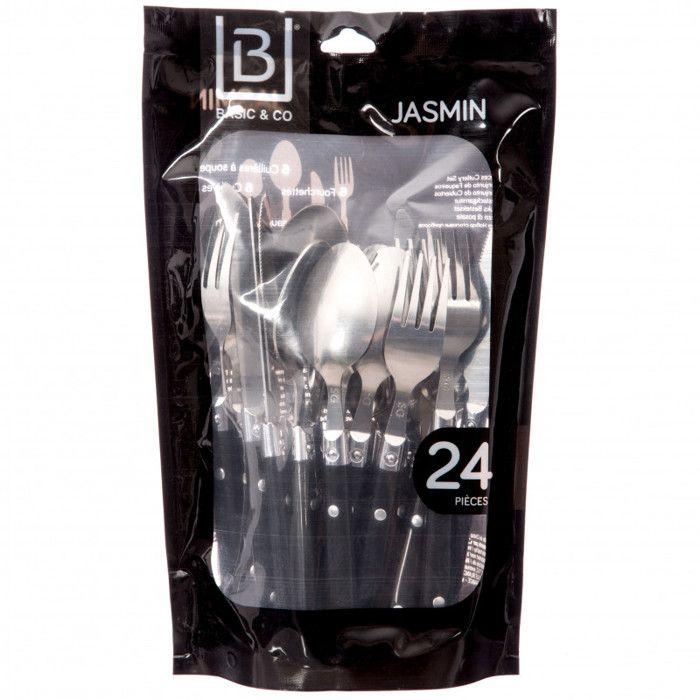 Ménagère 24 pièces "Jasmin" Secret de gourmet - Gris