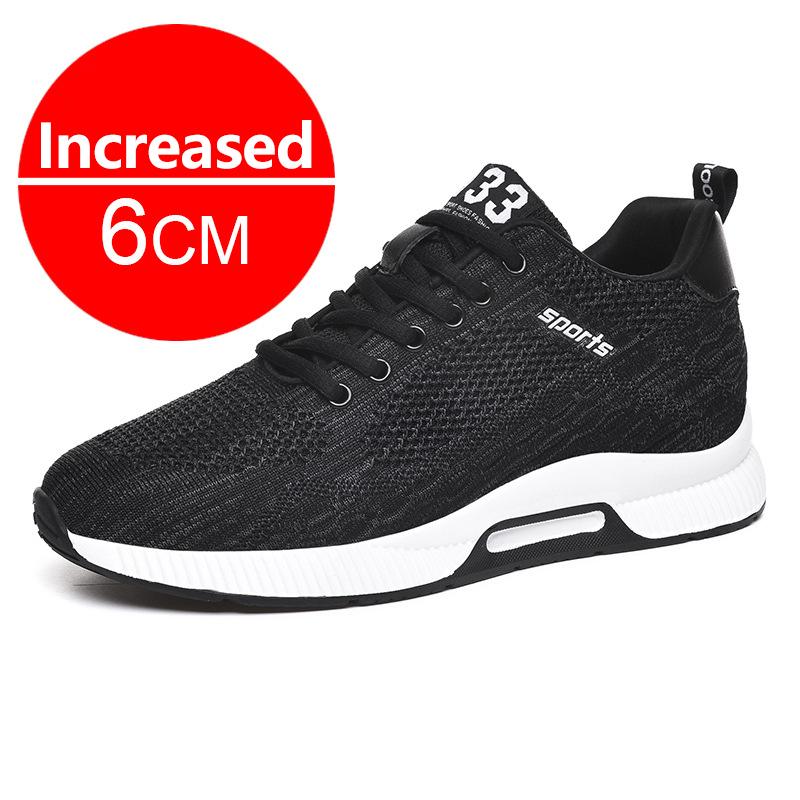 Men's Summer 6cm Height Increase Breathable Soft Mesh Casual Sneakers Lightweight Comfortable Elevator Shoes Outdoor Lift Sports
