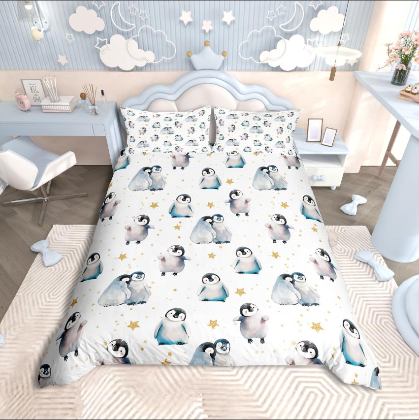 Homewish Ocean Penguin Duvet Cover SetSea Animal For Teens Bedding SetMarine Wildlife Decor