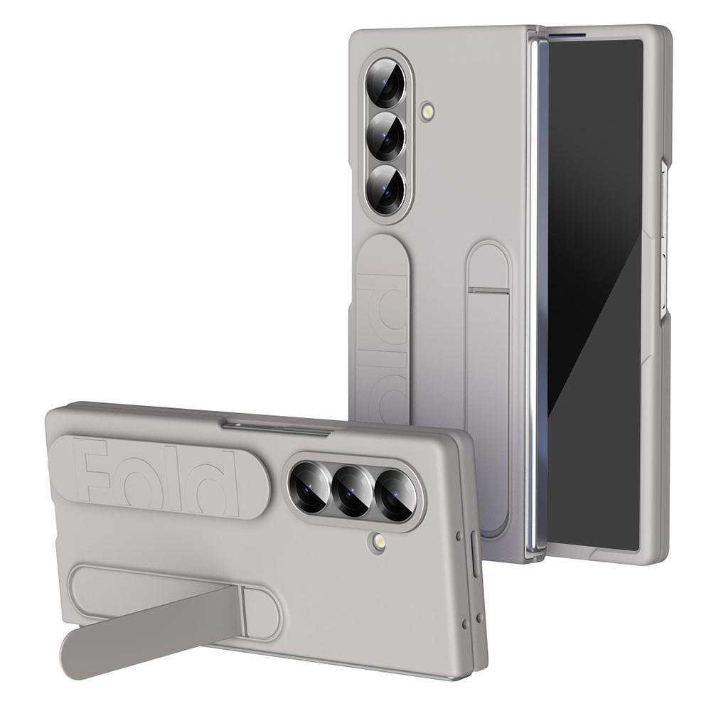 For Samsung Galaxy Z Fold7 5G Case with Tempered Glass Film Kickstand Wristband PC+Silicone Phone Cover