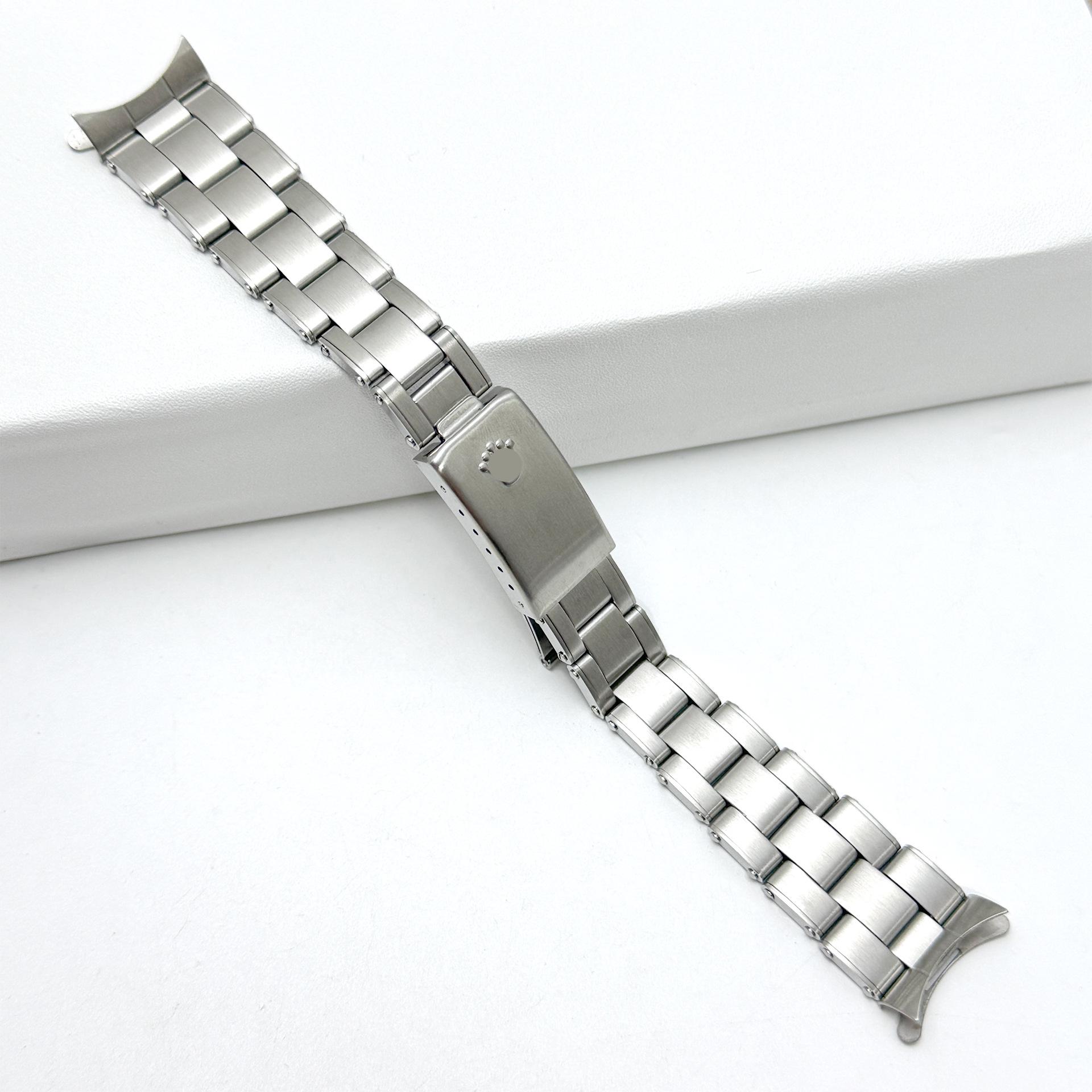 

Винтажный браслет для часов из нержавеющей стали с заклепками для Rolex Air King, трехзвеньевой дизайн, раскладывающаяся застежка-бабочка, 19 мм. 19mm
