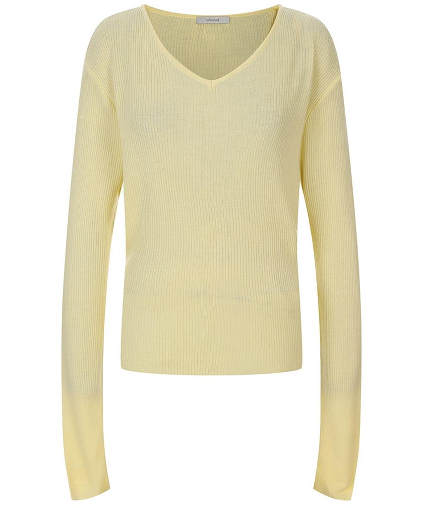VANAKE Ribbed V-Neck Knit_Vb44Ktm301Z