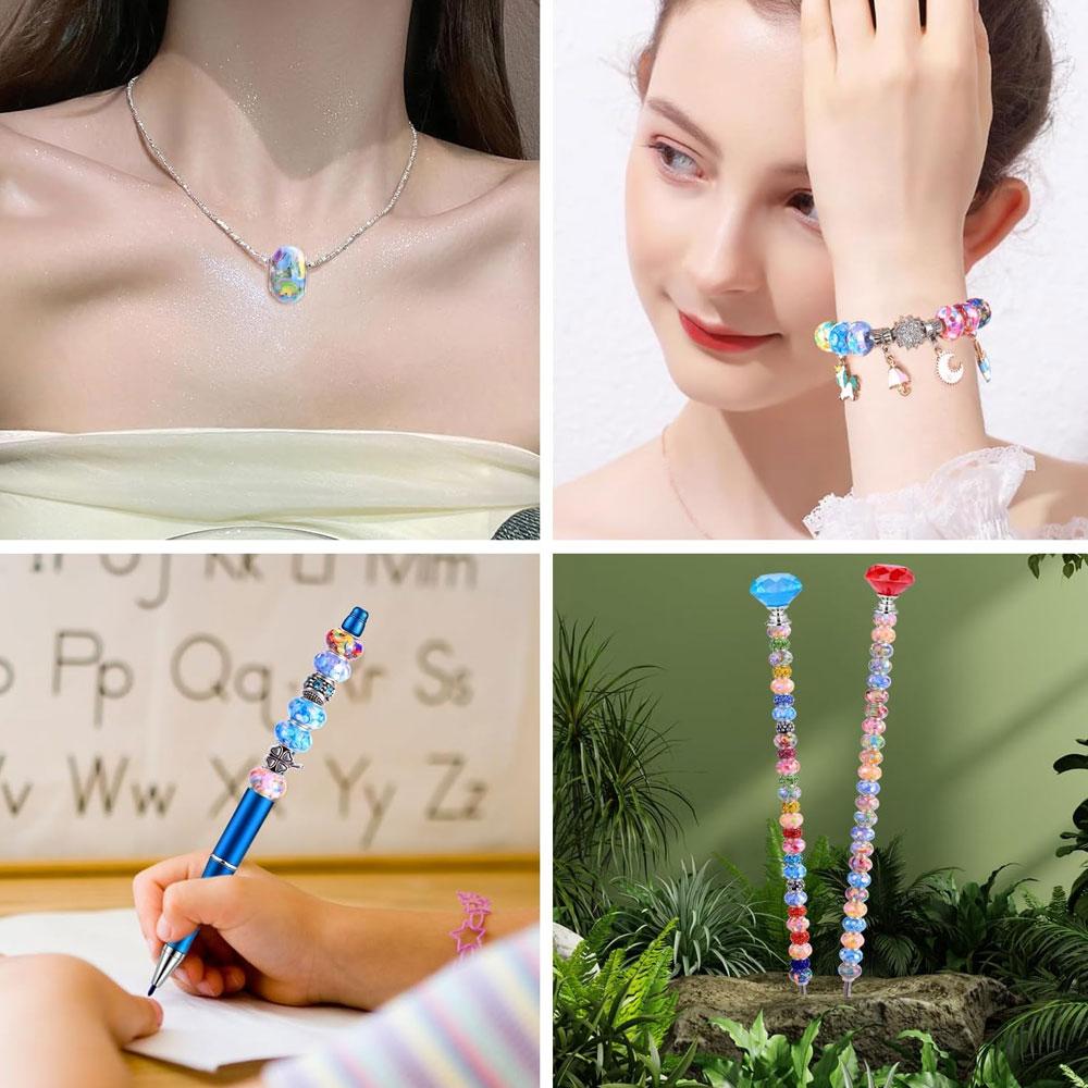30/50/100pcs resin large hole bead sparkling bead, large hole spacer bead European craft bead, DIY necklace bracelet jewelry production
