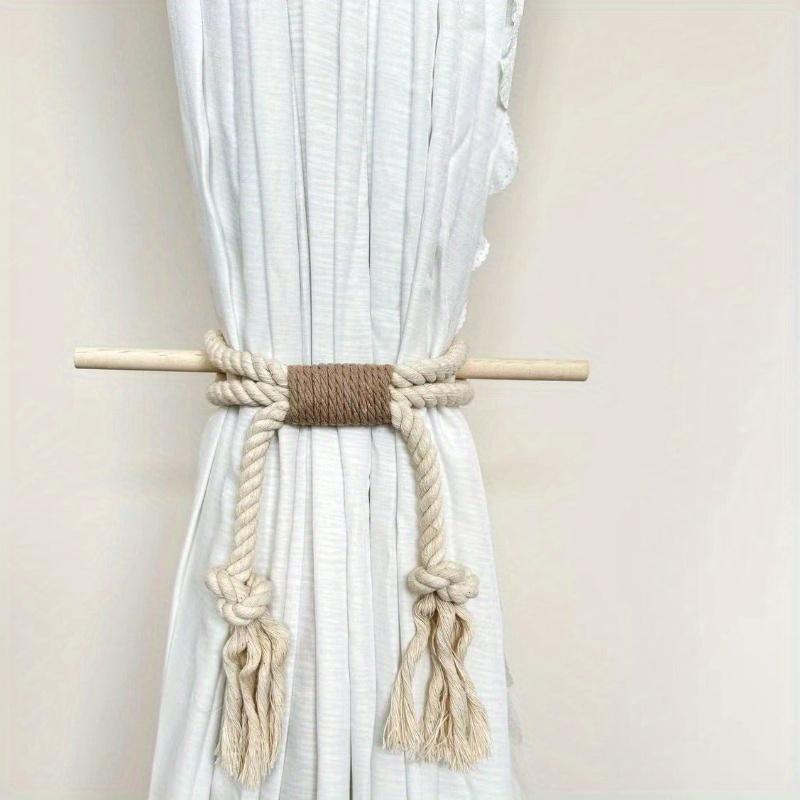 2 st 1 PAR Handgjorda Bomullsrep Gardineremmar Bohemisk Stil Icke-perforerade Gardineremmar Original Su Feng Gardinerstillbehör