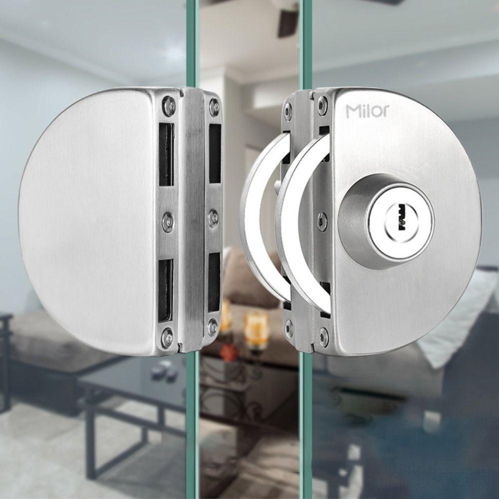No Need Drilling Office Glass Door Lock 13-18mm Room Door Locks Glass Display Cabinet Locks  Shop