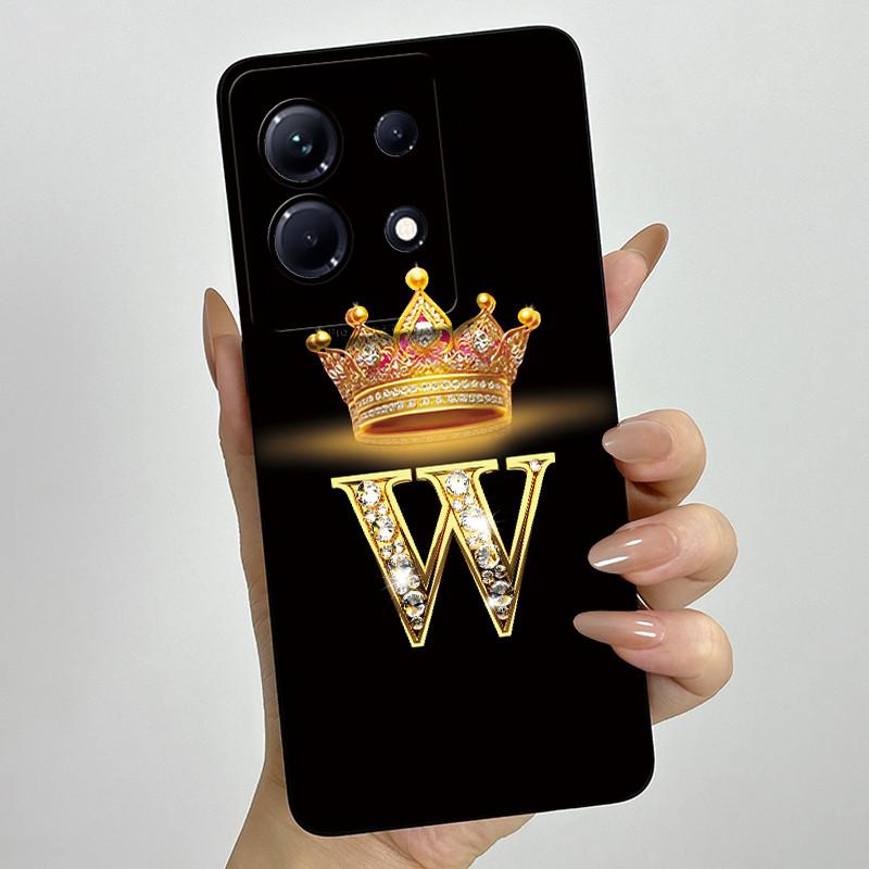 Dla Infinix Note 30 4G 5G Note30 Pro VIP 30i Modne Etui na Telefon z Inicjałami dla Pary Miękki Silikon TPU Osłona Ochronna na Obiektyw
