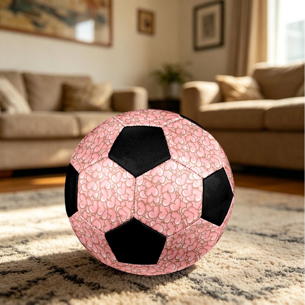 1pc Pink Hearts Outdoor Sports Football, Size 5, Comfortable And Durable Feel,Gift Yy26060426