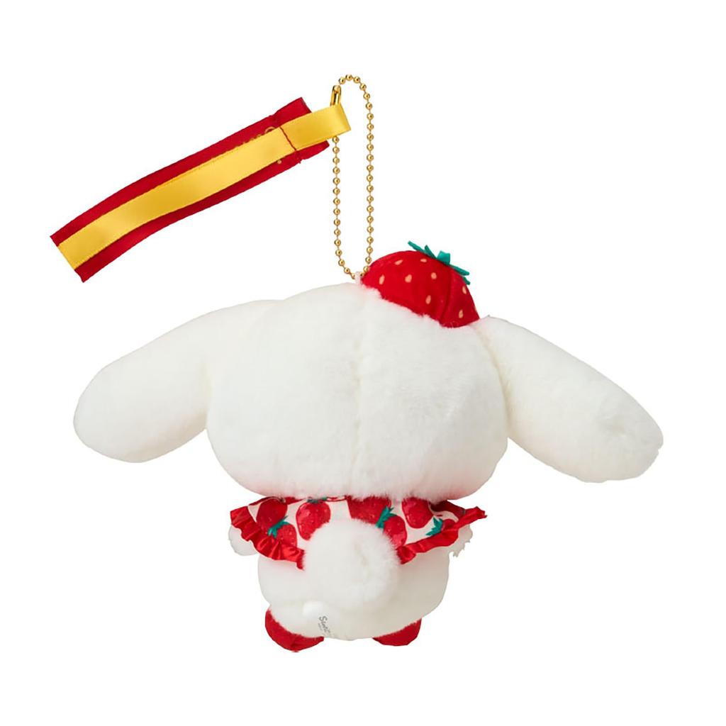 Sanrio Mascot Holder Shimbun 50th Ages 6 and Toy 839027 (Ichigo Anniversary) Cinnamoroll, Polyester, Nylon, Steel, Up, Strap,