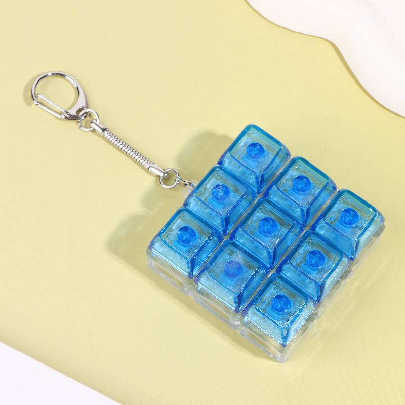 9 Keys Finger Keyboard Caps Relief Stress Toy Button Keycap Keychain Mechanical Keyboard Button Stress Relief Toys