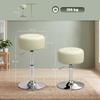 PU Leather Bar Stool with Adjustable Height. 360 Swivel and Soft Seat. White