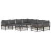 VidaXL Salon de jardin 9 pcs avec coussins anthracite résine tressée, ensemble de salon, ensemble de salon d'extérieur, 3186811