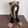 Furry Plush Winter Caps with Animal Ear Funny Ear Scarf Hat for Adult Teens Soft and Warm Thicken Trapper Hat for Outdoor
