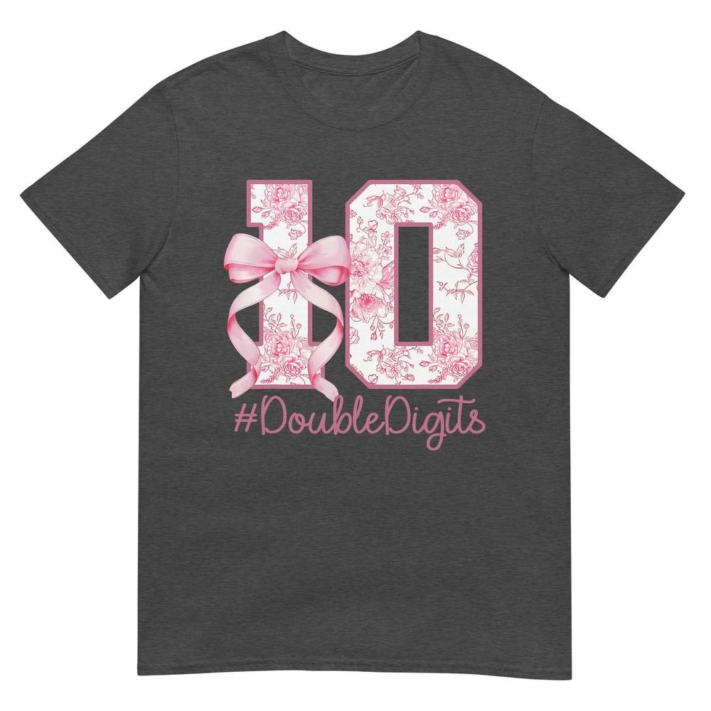 10th Birthday Girl Pink Coquette Bow 10 Year Old Aesthetic Tshirt