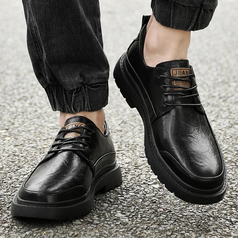Fashion Spring Autumn New Men's Low Top Shoes Classic Retro Men's Genuine Leather Shoes Office Dress Shoes Winter Cotton Free Delivery