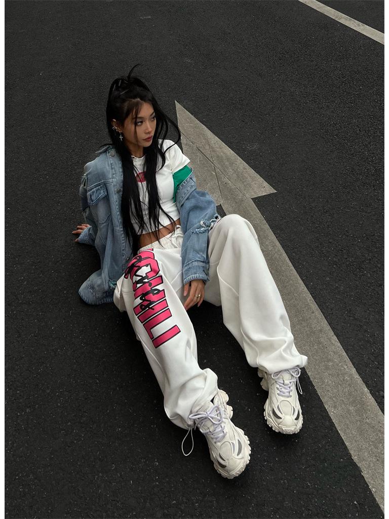 2024 Women's High Waist Slim Fit Printed Sports Pants - Loose, Comfortable, Trendy for Spring & Summer Dancing