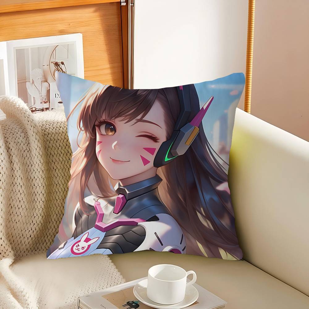 D.Va Cartoon Pillowcase Toon Gift Cushion Cover Bedroom Home Sofa Chair Seat Decor Pillow Case