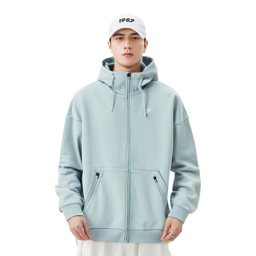 Anta Basketball Series Printed Zipper Hooded Thick Jacket Men Jacket Crab-Shell-Green 152241720S-1