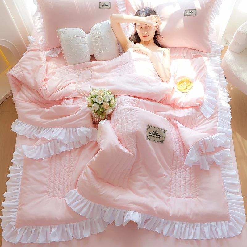 

Korean Version Lace Summer Cool Quilt, Washable Cotton, Machine Washable Summer Quilt Sheets, Two Person Air-conditioned Quilt 150x200CM-1pc