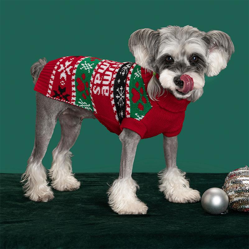 Autumn Winter Pet Dog Christmas Day Sweater Warm Coat Scarf for Small Medium Dog Kitten Pullover Cat Puppy Vest Warm Pet Clothes