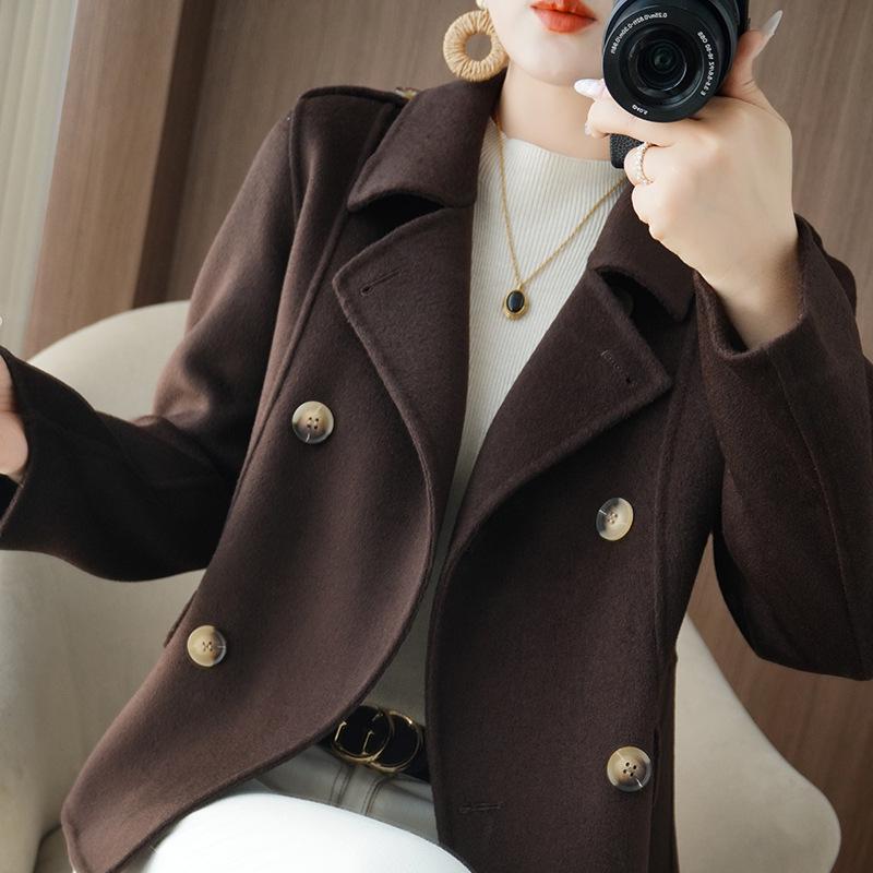 2025 Double-Sided Wool Korean Style Petite Loose Jacket for Women - Autumn/Winter Fashion